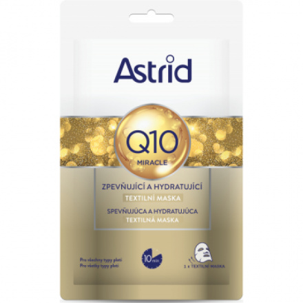 Astrid Q10 Miracle zpevňující a hydratující textilní maska s koenzymem Q10, 1 ks
