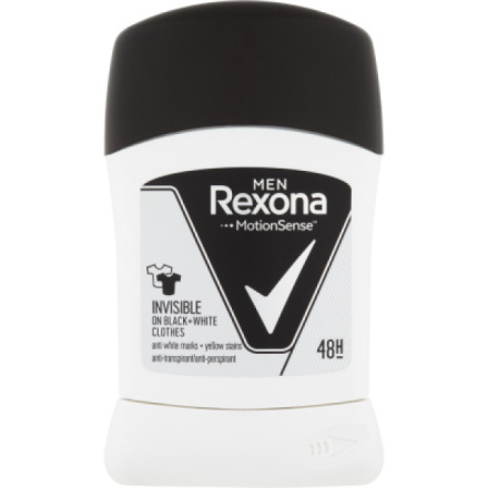 Rexona Men tuhý antiperspirant Invisible Black + White, 50 ml