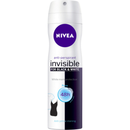 Nivea Black & White Invisible Pure antiperspirant, deosprej 150 ml