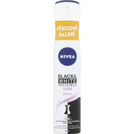 Nivea Black & White Invisible Clear antiperspirant, deospray 200 ml