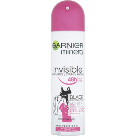 Garnier Mineral Invisible Black & White antiperspitant, deodorant pro ženy, deosprej 150 ml