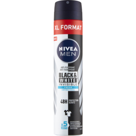 Nivea Men Black & White Invisible Fresh pánský antiperspirant, deospray 200 ml