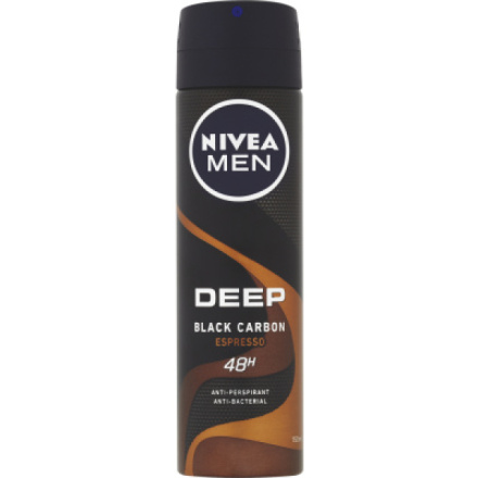 Nivea Men Deep Black Carbon Espresso antiperspirant pro muže, deosprej 150 ml
