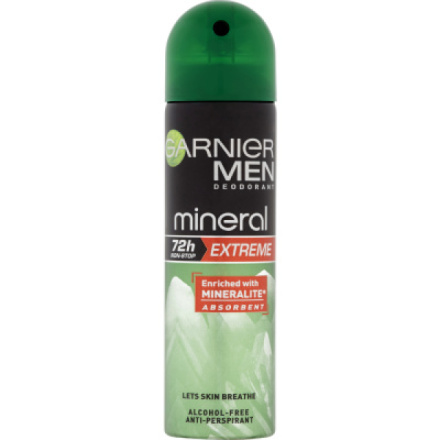 Garnier Mineral Extreme for Men, deodorant pro muže, ochrana 72 hodin, deosprej 150 ml
