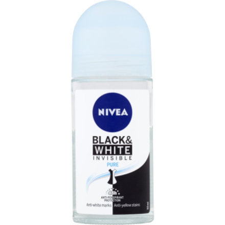 Nivea Black & White Invisible Pure kuličkový antiperspirant, 50 ml