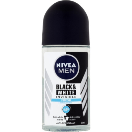 Nivea Men Black & White Invisible Fresh kuličkový antiperspirant, 50 ml