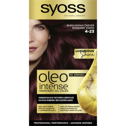 Syoss Oleo Intense olejová barva na vlasy 4-23 Burgundská Červeň