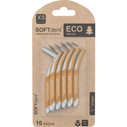 SOFTdent Eco mezizubní kartáček XS zahnutý 0,4 mm, 10 ks