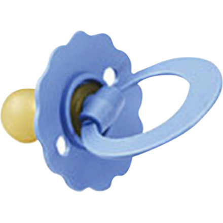Flora dětské latexové šidítko, kulaté s kroužkem, modrá, 1 kus