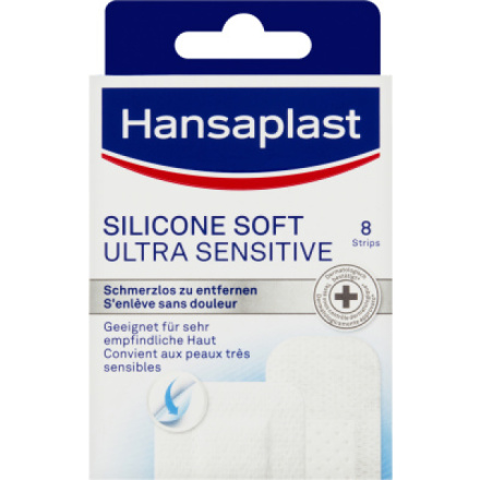 Hansaplast náplasti Silicone Soft Ultra Sensitive, 8 ks