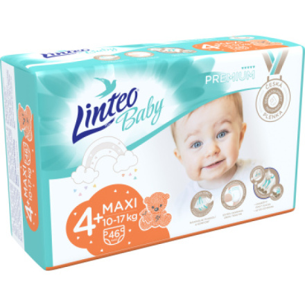 Linteo Baby Premium Maxi+ dětské pleny 10 až 17 kg, 46 ks