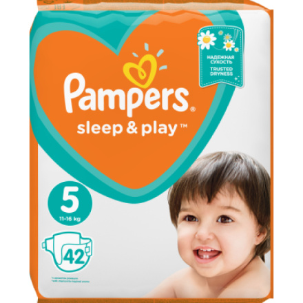 Pampers Sleep & Play 5 Junior dětské pleny pro 11 až 16 kg, 42 ks
