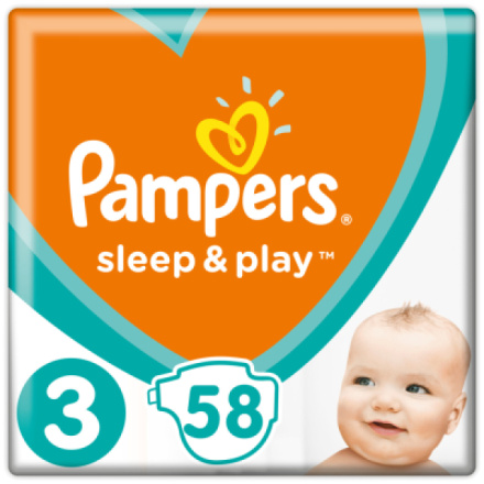 Pampers Sleep & Play 3 Midi dětské pleny pro 5 až 9 kg, 58 ks