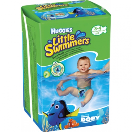 Huggies Little Swimmers 3/4 plenkové plavky do vody 7 až 15 kg, 12 ks