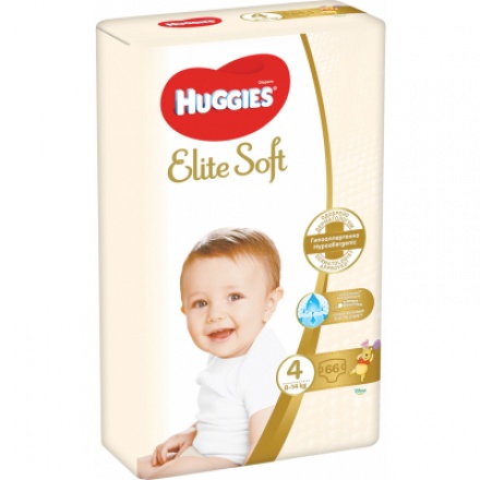 Huggies Elite Soft 4 dětské pleny 8 - 14 kg, 66 ks