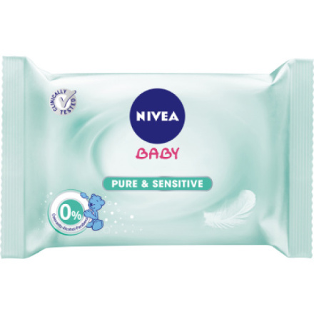 Nivea Baby Pure & Sensitive čistící ubrousky, 63 ks