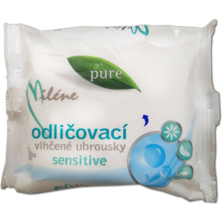 Milene Pure Sensitive odličovací vlhčené ubrousky, 25 ks