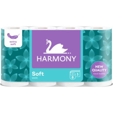 Harmony Soft 3vrstvý toaletní papír, role 17,5 m, 8 rolí
