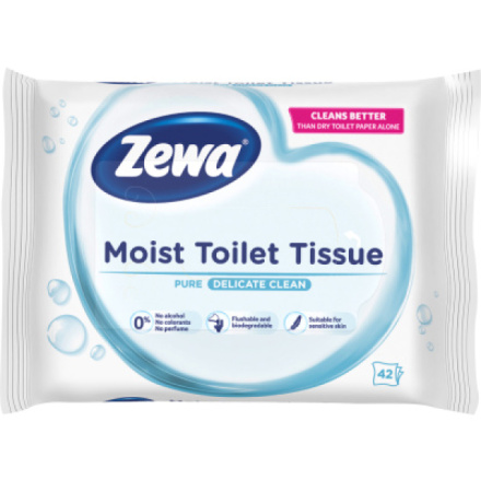 Zewa Pure Moist Toilet Tissue vlhčený toaletní papír, 42 ks