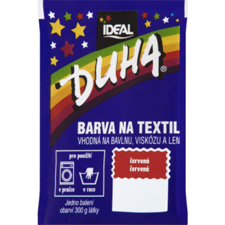 Ideal Duha červená, barva na textil na bavlnu, viskozu a len, na 300 g látky, 15 g