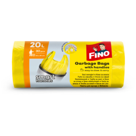 Fino pytle na odpad s uchy, barevné, 7 µ, 44 × 50 cm, 20 l, 30 ks