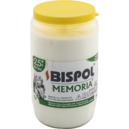 Bispol Memoria W03 olejová svíčka hřbitovní, bílá, 160 g