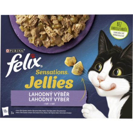 Felix Sensations kapsičky pro kočky lahodný výběr v želé, 12× 85 g