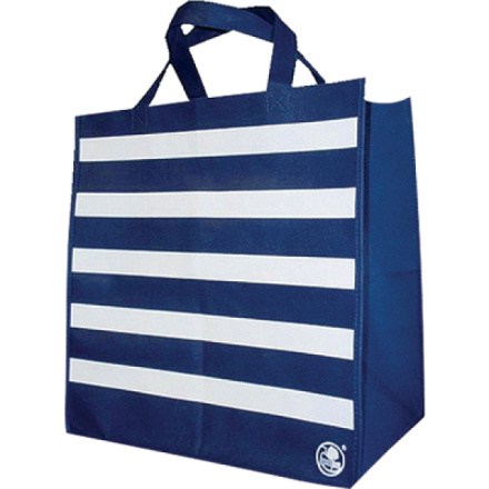 Niteola látková taška nákupní, 34 × 36 × 22 cm, modro bílá