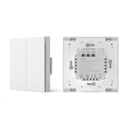 AQARA Smart Wall Switch H1(No Neutral, Double Rocker), WS-EUK02