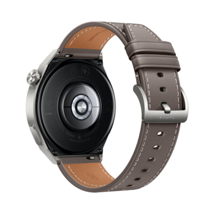 Huawei Watch GT3 Pro 46mm Light Titanium Case + Gray Leather Strap, 55028467