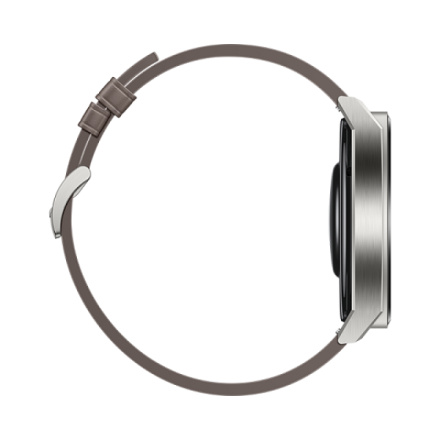 Huawei Watch GT3 Pro 46mm Light Titanium Case + Gray Leather Strap, 55028467