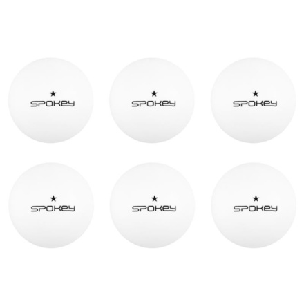 Spokey LERNER-Pingpongové míčky 1*, 6 ks, bílé, K81872