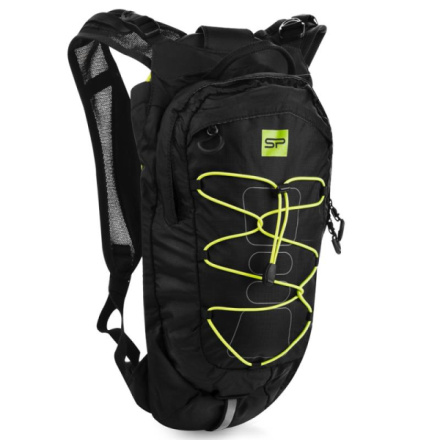 Spokey DEW Sportovní, cyklistický a běžecký batoh 15 l, černý s žluto-zelenými doplňky, 5902693268017