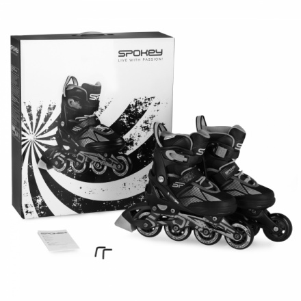 Spokey SPEED PRO Kolečkové brusle, černo-šedé, ABEC9 Carbon, vel. 33-36, 5902693269816