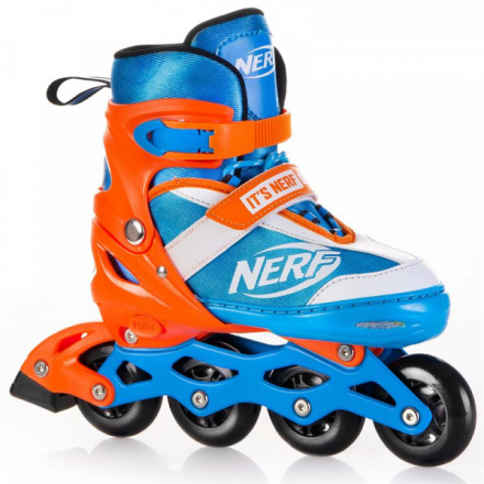 Spokey HASBRO STRIVE Kolečkové brusle, modro-oranžové, zn. NERF, ABEC7 Carbon, vel. 28-32, 5902693272359