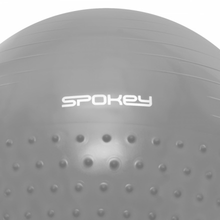 Spokey HALF FIT Gymnastický míč 2v1 masážní, 65 cm včetně pumpičky, šedý , K929892