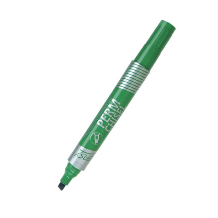 PERM CHISEL - perm. popisovač - zelený, rovný hrot, 10ks/bal, S49211