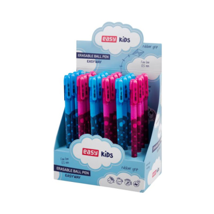 EASY WAY Přepisovatelné kuličkové pero, modrá náplň, 0,5 mm, 1ks v balení, modrá/růžová, 5902693201533