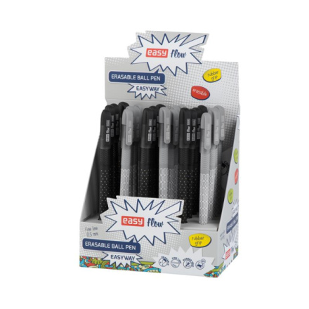 EASY WAY Přepisovatelné kuličkové pero, modrá náplň, 0,5 mm, 1ks v balení, šedá/černá, S923251