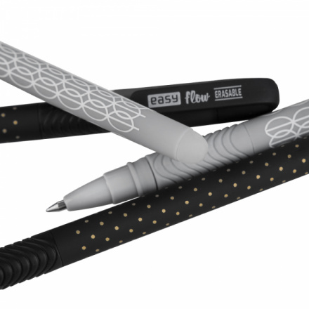 EASY WAY Přepisovatelné kuličkové pero, modrá náplň, 0,5 mm, 1ks v balení, šedá/černá, S923251