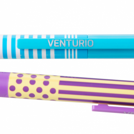 EASY VENTURIO Kuličkové pero, modrá semi-gelová náplň, 0,7 mm, 1ks v balení, fialová-modrá,S926423