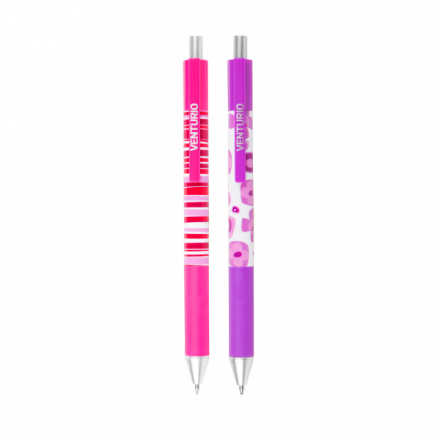 EASY VENTURIO Kuličkové pero, modrá semi-gelová náplň, 0,7 mm,1ks v balení, růžová-fialová, S926435