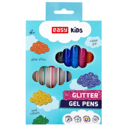 EASY Kids GLITTER Sada gelových per se třpytkami, 10 barev, S928608