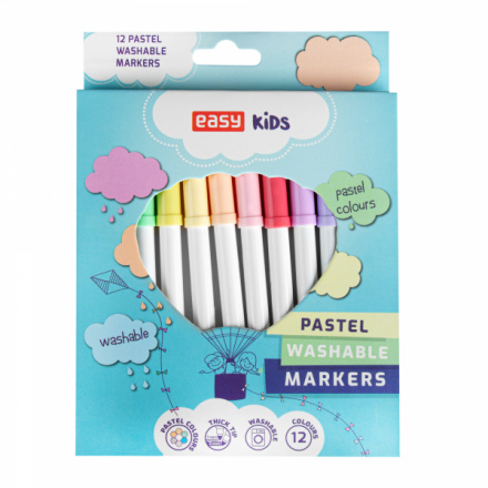 EASY PASTEL Vypratelné fixy, 12 pastelových barev, S929845