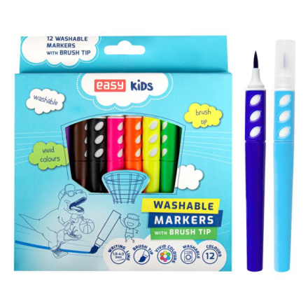 EASY Kids BRUSH Štětečkové fixy, vypratelné, 12 barev, S929848