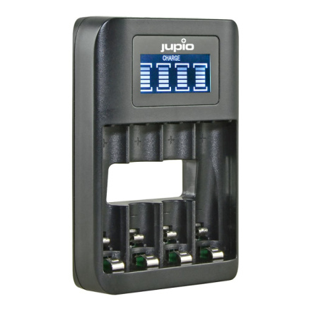 Nabíječka Jupio USB 4-slots Battery Fast Charger LCD pro 1 až 4ks AA/ AAA baterií, JBC0120