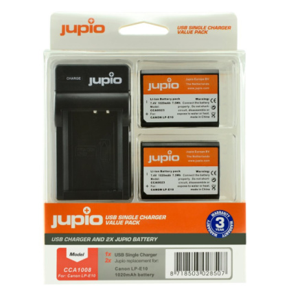 Set Jupio 2x LP-E10 1020 mAh + USB nabíječka, CCA1008