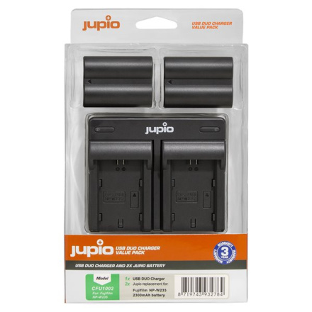 Set Jupio 2x baterie Jupio NP-W235  - 2300 mAh s duální nabíječkou pro Fuji, CFU1002