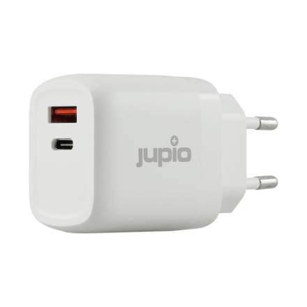 Adaptér Jupio Dual USB GaN Charger 30W - zásuvka/USB + USB-C, UDC0030
