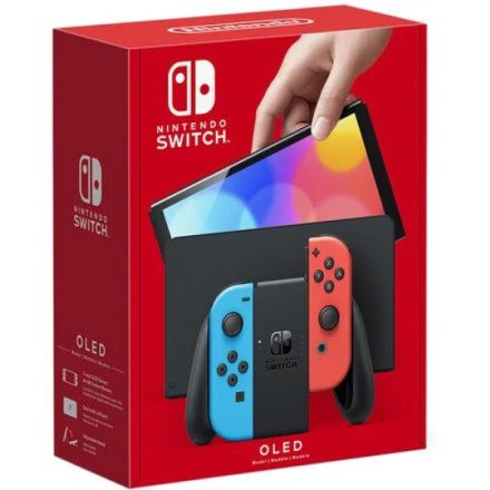 Herní konzole Nintendo Switch, Neon Red&Blue Joy-Con (OLED), NSH007